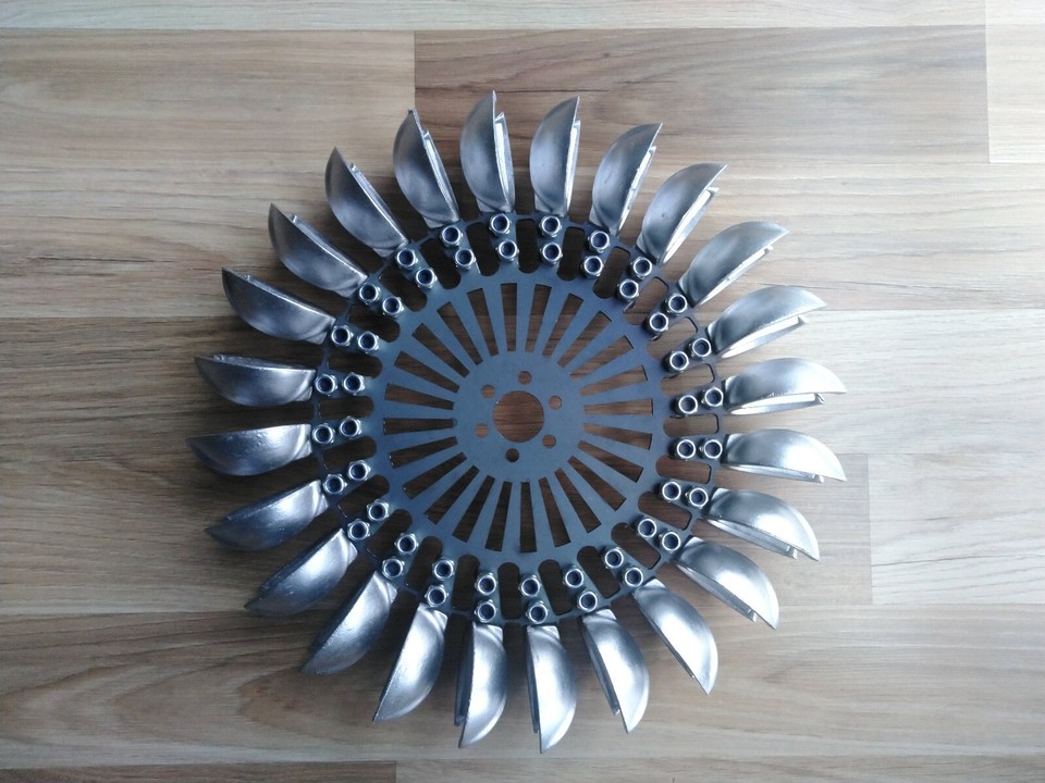 Roue De Turbine Pelton 390 Mm – 24 Cuillères Assemblées – Modèle PWTA390-05