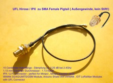 UFL Hirose / IPX to SMA Pigtail for Wi-Fi & WWAN Mini Pci, minipci express