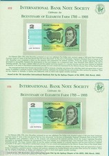 #T54. 1993 BANK NOTE SOCIETY TWO CONSECUTIVE $2 NOTES LNN 85055/6