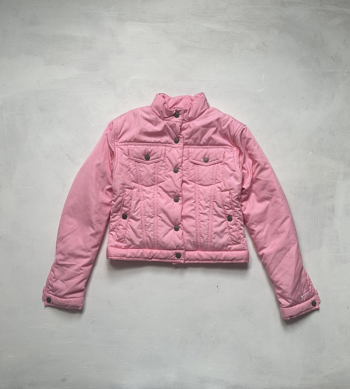 Vintage Y2K Nike Baby Pink Puffer Jacket XS Gem