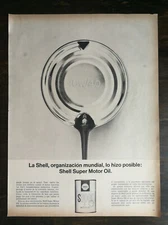 Vintage 1965 Shell Super Motor Oil Spanish Espanol Full Page Original Ad - 721