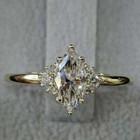 1.60ct Marquise Diamond 14K Yellow Gold Finish Vintage Engagement Wedding Ring