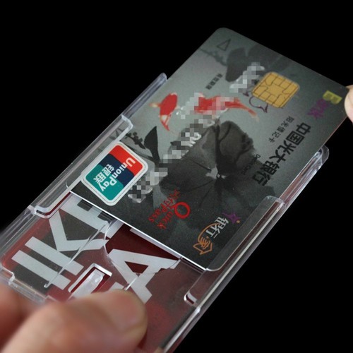 Porta carte di lavoro in plastica dura badge multiuso portatile custodia carta d'identità doppio lato - Foto 4 di 7