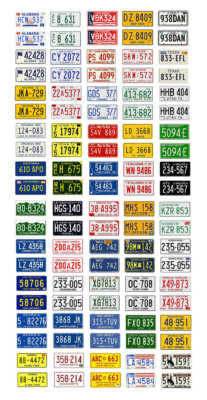 1/18 scale model car assorted USA 1970s license plates state tags 1:18