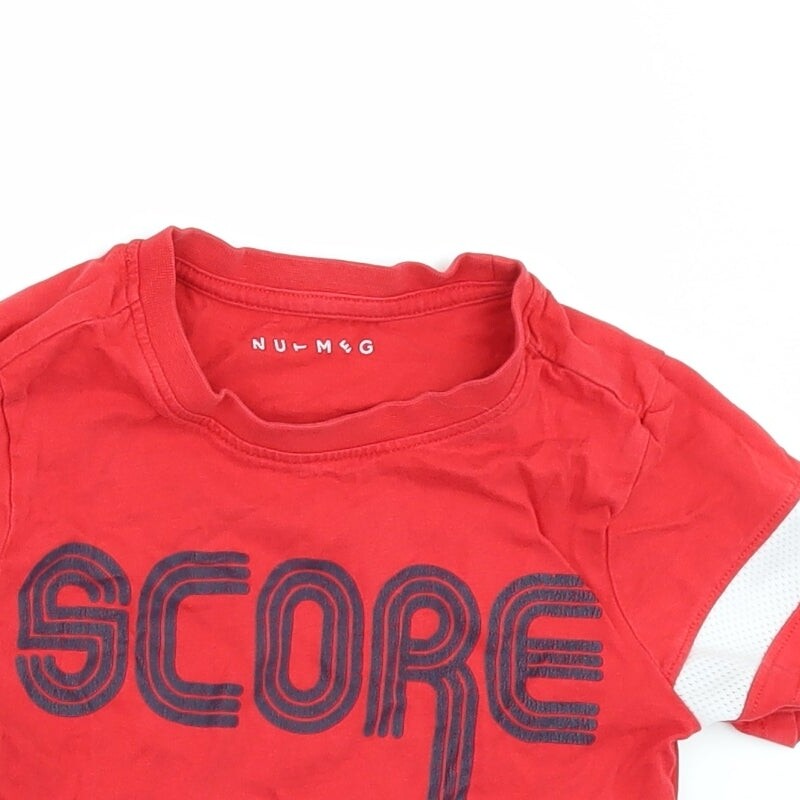 Nutmeg Boys Red Cotton blend T-Shirt Size 5-6 Years image 4