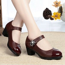 Womens Dance Shoes Latin Dress Non-Slip Ladies Comfort Mary Jane Heels Pumps