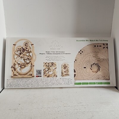 UGEARS Mechanical Model 20 Minute Timer Wooden 107 Pieces Unopened NIP
