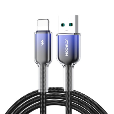 Black 1.2m Joyroom S-A42 USB-A to Lightning (8-Pin) Fast Charging & Data Cable