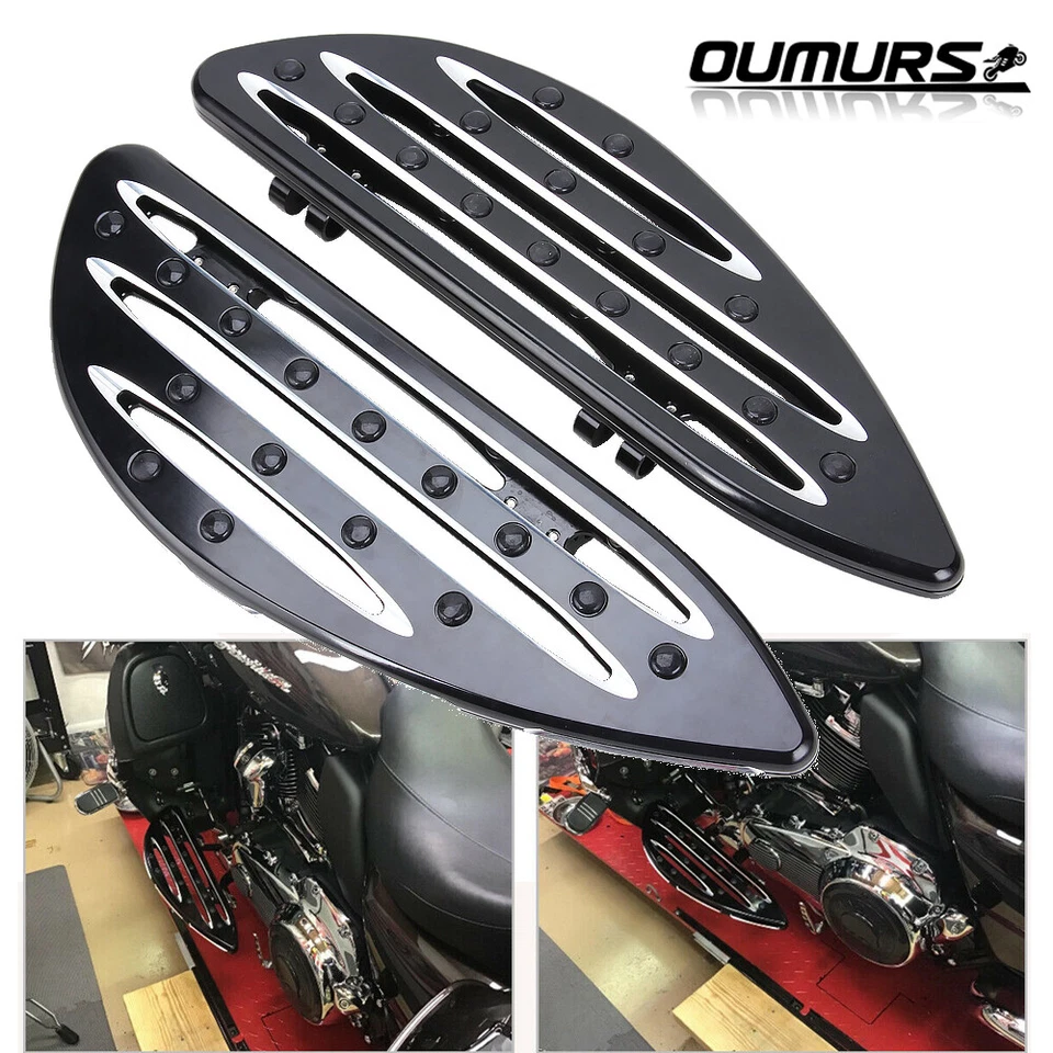 Tableros de piso estirados para conductor CNC estriberas para Harley Softail Heritage Dyna FL Foto 4 de 4