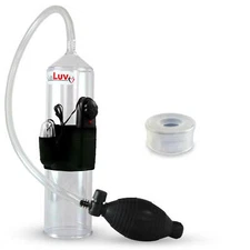 LeLuv Vibrating Penis Pump EasyOp Bgrip with Clear Silicone Sleeve