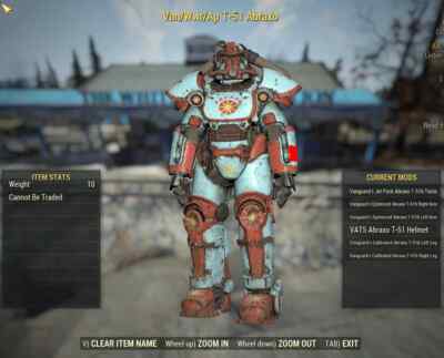     (PC) Vanguard's T-51 WWR 20% AP Refresh Abraxo Painted Power Armor 6/6