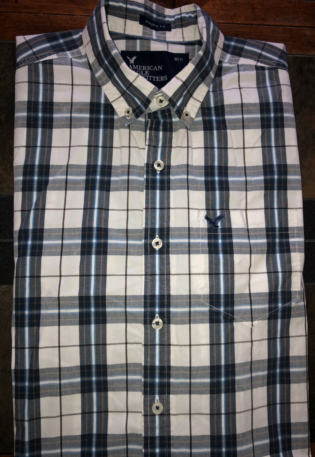 Men's American Eagle Long Sleeve Button Front Shirt … Gem