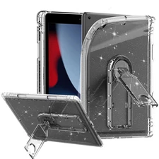 For iPad 9th/8th/7th Generation 10.2" Case Glitter Clear Shockproof Stand Cover
