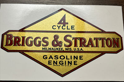Briggs &amp; Stratton Engine Decal Old Reproduction 4 3/4 1949-62 LARGE 1