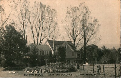 Ski Run Lodge, Atop the Poconos Canadensis PA Vintage Postcard O38