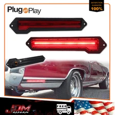 For 1970-72 Chevrolet Monte Carlo Red Lens LED Rear Bumper Side Marker Lights 2X