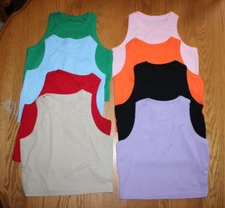 8 Racerback Crop Tanks, Multiple Colors