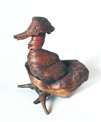 Vintage Handmade Abstract Rustic  Driftwood Small 7'' Duck Sculpture Beach Decor