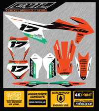 Custom MX Graphics Kit: KTM SX SXF EXC EXCF XC XCW 125-500 - TSIDE WHI/BLK/ORA