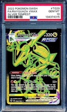 Rayquaza VMAX 2022 Pokemon Silver Tempest #TG29 Black Gold Full Art PSA 10
