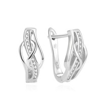 Elegante Silberohrringe Mit Zirkonen AGUC1277L