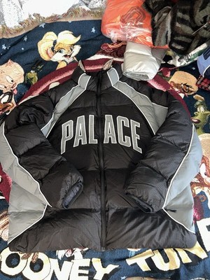 Palace Sport MIT Puffa Racey Black Grey Puffer Jacket XL