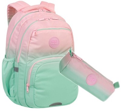 2in1 Ombre Gradient Strawberry Mädchen Rucksack Tasche
