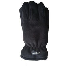 Polar Fleece Warm Glove Thermal Insulated Black Grey Elastic Wrist