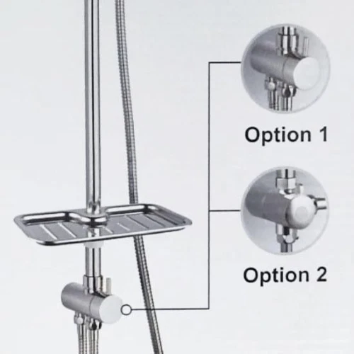 Colonna doccia MORGEN set cromato doccetta Asta quadrato soffione pioggia bagno - Bild 4 von 4