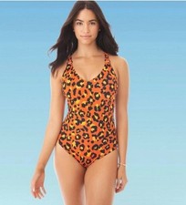 Slimming Suit One Piece Swimsuit Beach Betty by Miracle Large Animal Print Suit