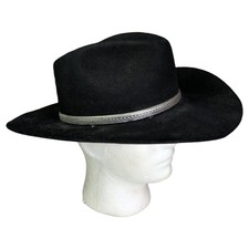 Vintage Stallion by Stetson XX Wool Cowboy Hat Mens Size 7 1/8 Black Western