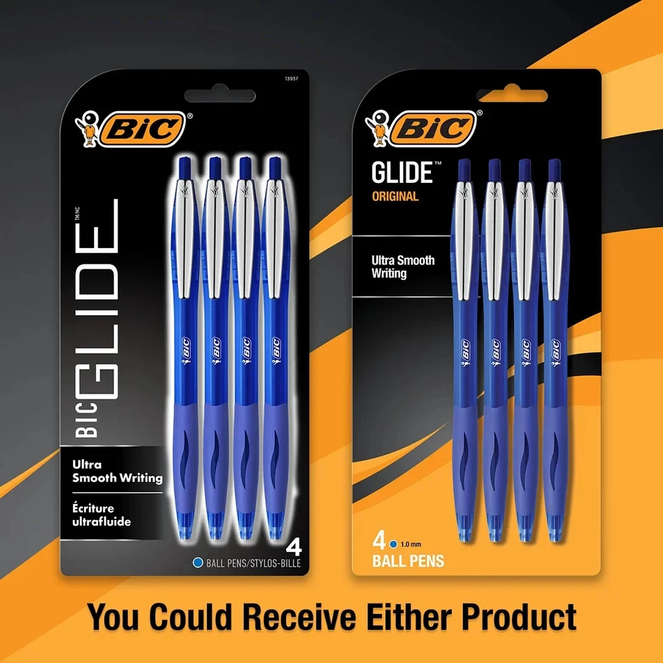 BIC Glide Ballpoint Pen, Medium Point, 1.0 Mm, Blue Ink, 4 Count - Image 3 of 4