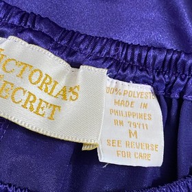 Victoria's Secret Womens Purple Satiny Pajama Sleepwear Pants Elastic Waist M
