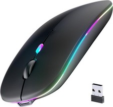 Wireless Bluetooth Mouse, Rechargeable, LED, Silent, Ultra-thin Design Bluetoot