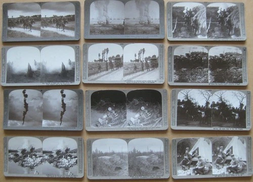 MILITARY Job Lot of 12x WW1 Era Stereoviews by Realistic