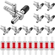 10 PCS Single Way T Air Flow Control Lever Valve Aquarium Stainless Steel