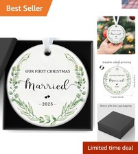2025 Our First Christmas Married Ornament - A Cherished Keepsake in Ceramic