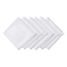 Ladies Cotton Handkerchiefs Embroidery  Lace Wedding Hankies for Bride Gift