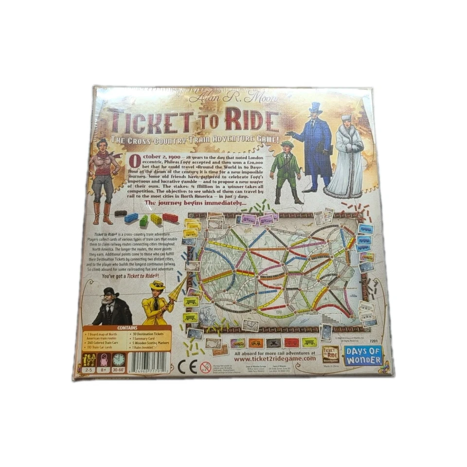Days of Wonder Ticket To Ride: A Train Adventure Board Game by Alan R. Moon, New - Image 2 of 4