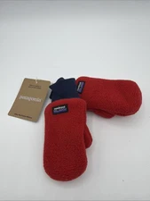 Patagonia Gloves Infant 6-12 Months Baby Pita Pocket Mittens RED Fleece New