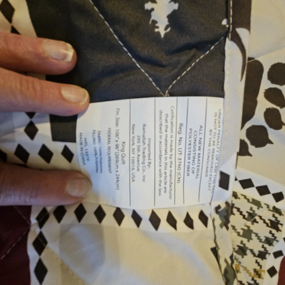 Colcha edredón Hunting Lodge Theme King Size. Excelente Buffalo Plaid usado Foto 3 de 4