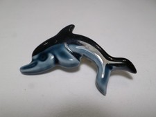Poole Style Ceramic Dolphin Brooch