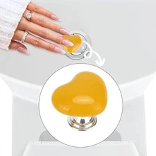 Love Heart Shape Toilet Lid Cover Lifter - Top Tank Button Aid with Yellow