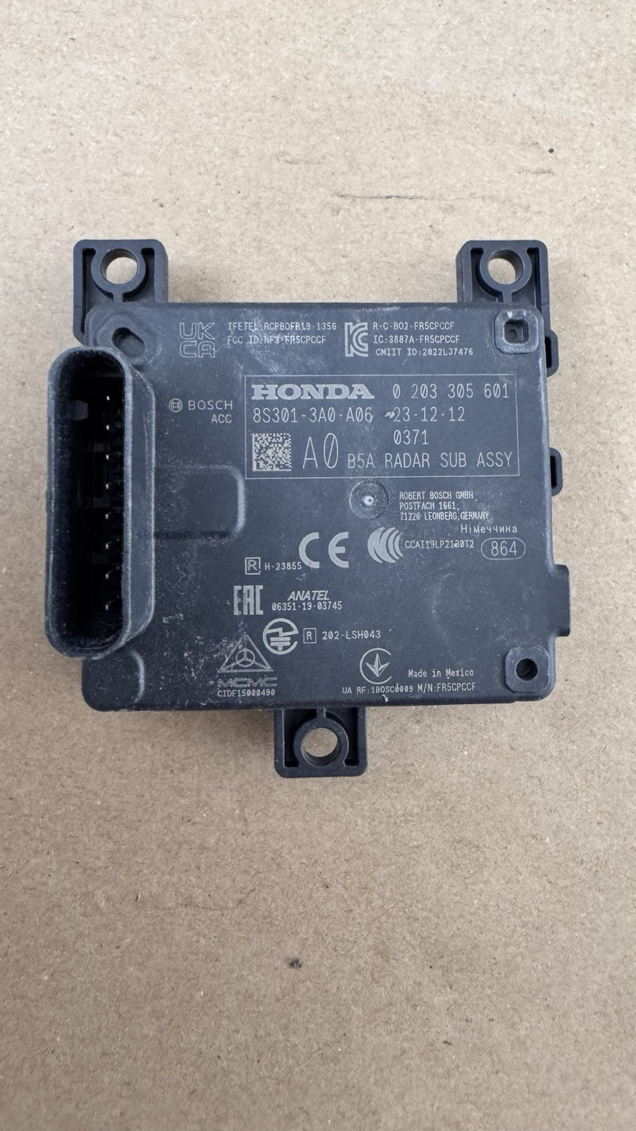 23-25 HONDA CRV CR-V EX-L FRONT DISTANCE SENSOR 8S301-3A0-A06 OEM 8S303-3A1-A15