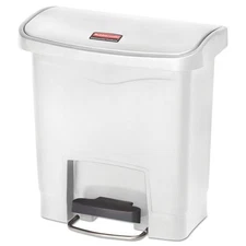 RCP 1883554 Slim Jim Streamline 4 gal. Resin Step-On Container - White New