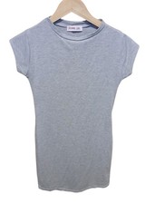 Femme Luxe Grey Mini Dress Size 10 Short Sleeve Stretch Bodycon Casual