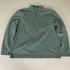 Croft  Barrow Sweatshirt Men's XL Green Heathered 1/4 Zip Pullover Extra Soft