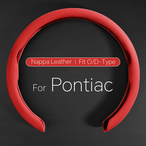 For Pontiac Saturn Red Steering Wheel Cover Ultra-thin Nappa Leather Breathable