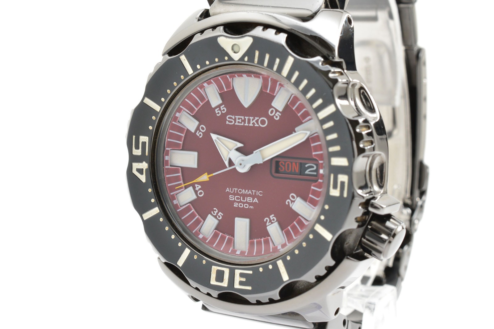 [EXC+5] SEIKO Night Monster 7S26-03G0 Diver 200m AT 21J Red Dial Men's Watch JP image 3