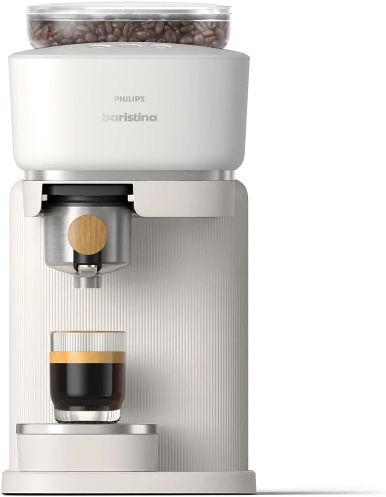 Philips Baristina Espresso Coffee Machine with Grinder White Grey Preowned